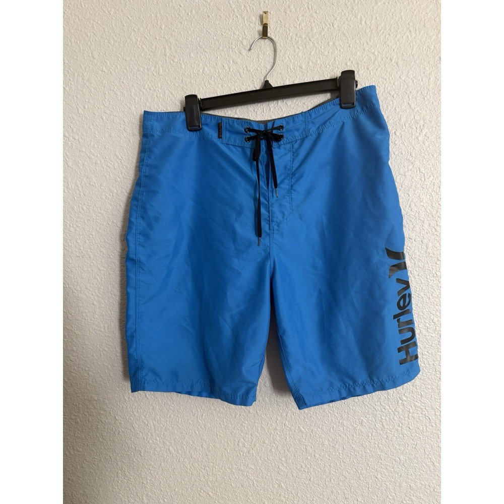 Hurley Board Shorts Mens 32 Blue Teal Swim Trunks Swim Shorts Drawstring
